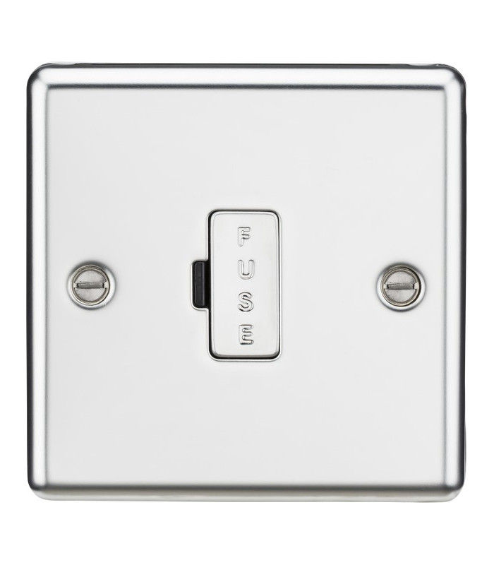 13A Fused Spur Unit - Rounded Edge Polished Chrome