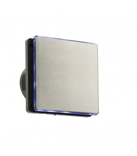 100MM/4" LED Backlit Extractor Fan with Humidistat & Overrun Timer - Black and Stainless Steel