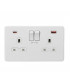 13A 2G DP Switched Socket with Dual USB FASTCHARGE ports (A + C) - Matt White