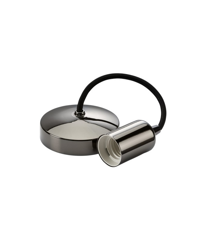 6" E27 Contemporary Pendant Set - Black Nickel