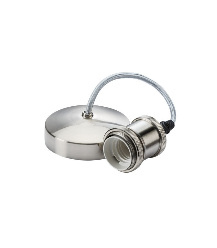 6" E27 Vintage Pendant Set - Brushed Chrome