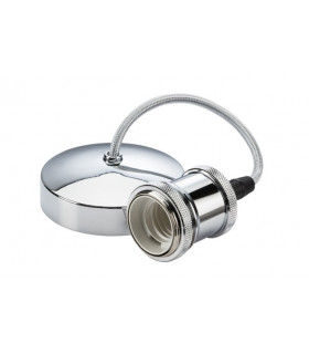 6" E27 Vintage Pendant Set - Polished Chrome