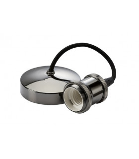 6" E27 Vintage Pendant Set - Black Nickel