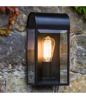 1 Light Outdoor Wall Lantern Black IP44, E27 - 1