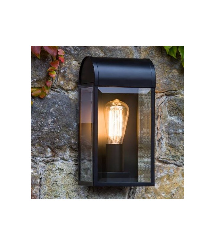 1 Light Outdoor Wall Lantern Black IP44, E27 - 1