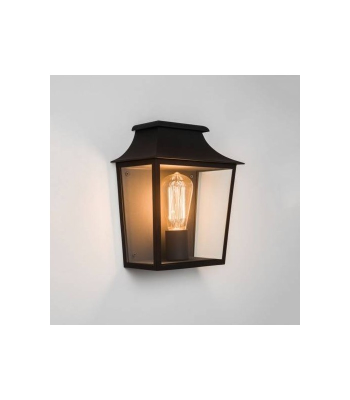 1 Light Outdoor Wall Lantern Black IP44, E27 - 1