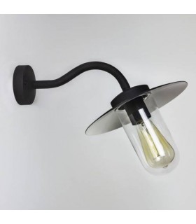 1 Light Outdoor Fisherman Dome Wall Light Black IP44, E27 - 1
