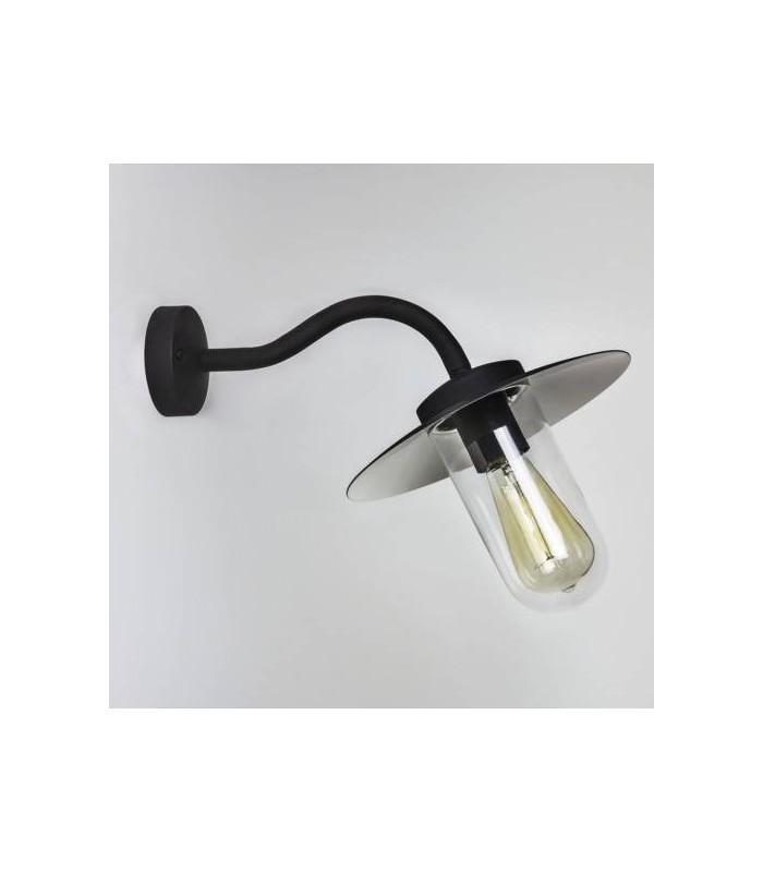 1 Light Outdoor Fisherman Dome Wall Light Black IP44, E27 - 1