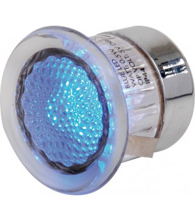 24V Small Stainless Steel Ground Fitting 4 x Blue LED