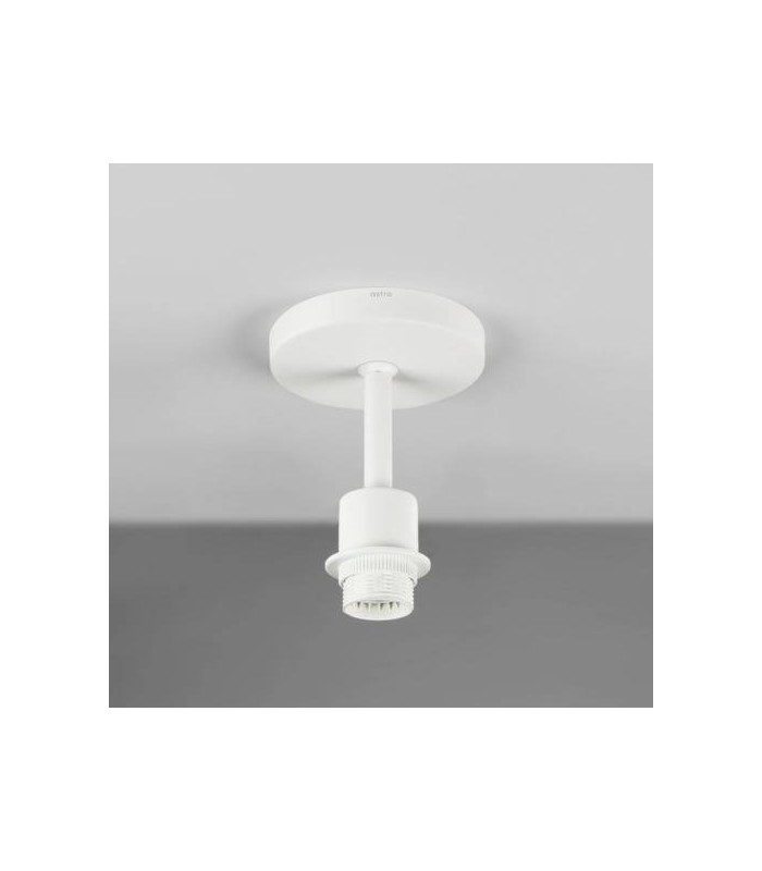 1 Light Semi Flush Ceiling Light Matt White, E27 - 1