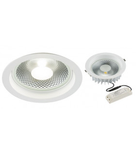 White LED Recessed Brick Light - Brushed Steel Fascia
