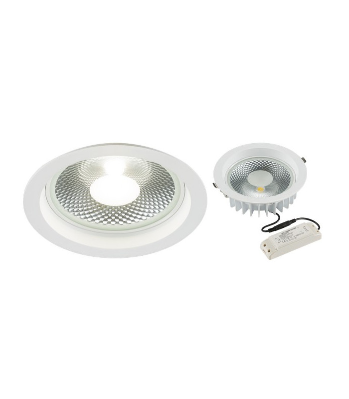 White LED Recessed Brick Light - Brushed Steel Fascia