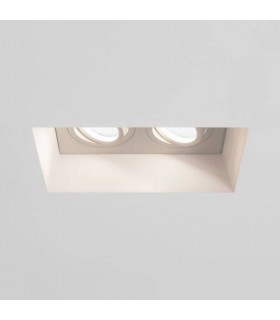 2 Light Twin Adjustable Recessed Downlight Plaster, GU10 - 1