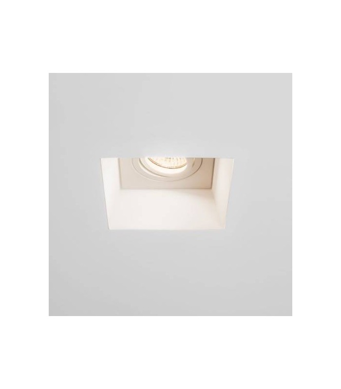 1 Light Square Adjustable Recessed Spotlight Plaster, GU10 - 1