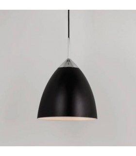 1 Light  Large Dome Ceiling Pendant Matt Black, E27 - 1