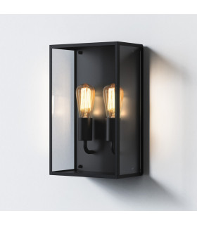Outdoor 2 Light Wall Lamp Textured Black IP44
