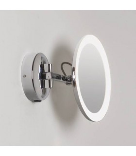 LED 1 Light Illuminated Magnifying Bathroom Mirror Light Polished Chrome IP44 - 1
