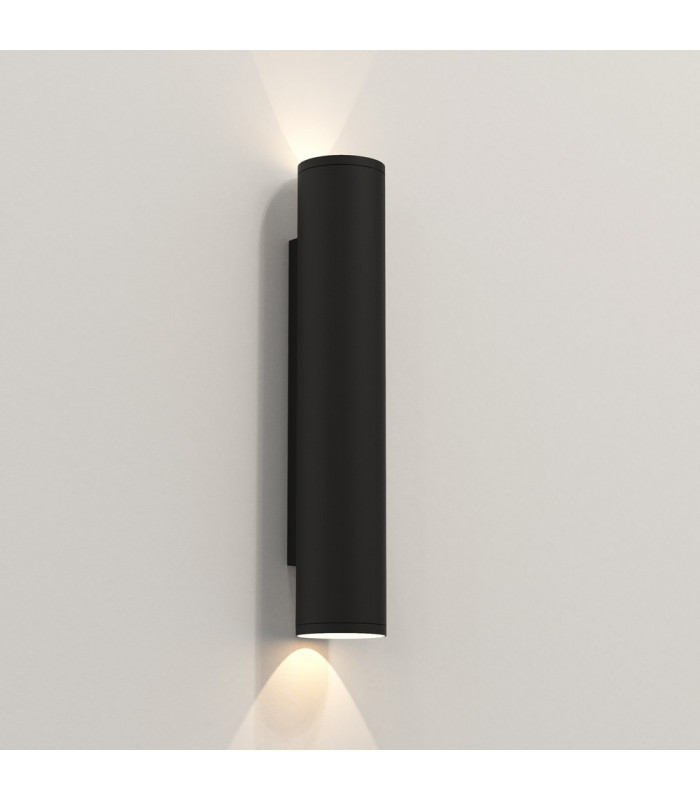 Outdoor 2 Light Wall Lamp Textured Black IP44