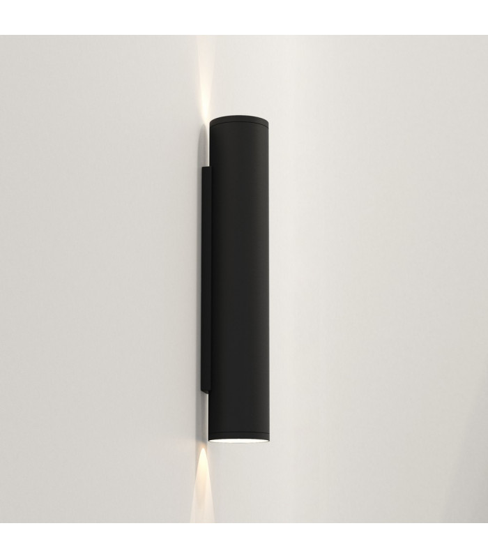 Outdoor 2 Light Wall Lamp Textured Black IP44, GU10