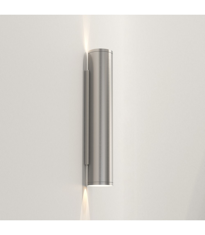 Coastal 2 Light Wall Lamp Brushed Stainless Steel IP44, GU10