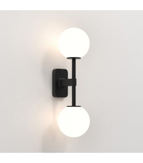 Bathroom 2 Light Wall Lamp Matt Black IP44