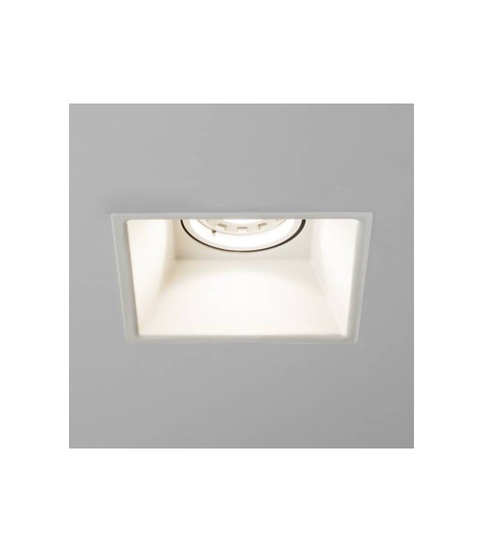 1 Light Square Recessed Spotlight Matt White, GU10 - 1