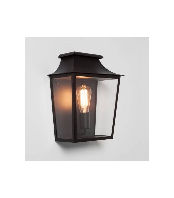 1 Light Outdoor Wall Lantern Textured Black IP44, E27 - 1