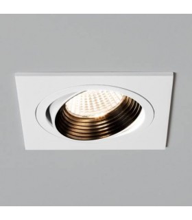 LED Tiltable Square Recessed Spotlight Matt White, Fire Rated - 1