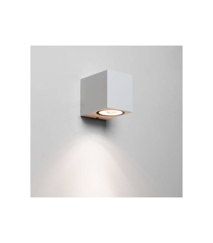 LED 1 Light Outdoor Small Wall Light Textured White IP44, GU10 - 1