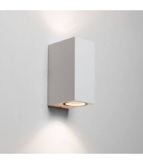 LED 2 Light Outdoor Large Up Down Wall Light Textured White IP44, GU10 - 1