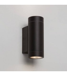 LED 1 Light Outdoor Up Down Twin Wall Light Textured Black IP54 - 1
