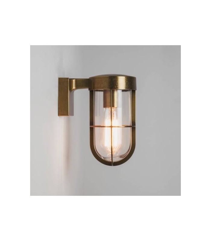 1 Light Outdoor Wall Lantern Antique Brass IP44, E27 - 1