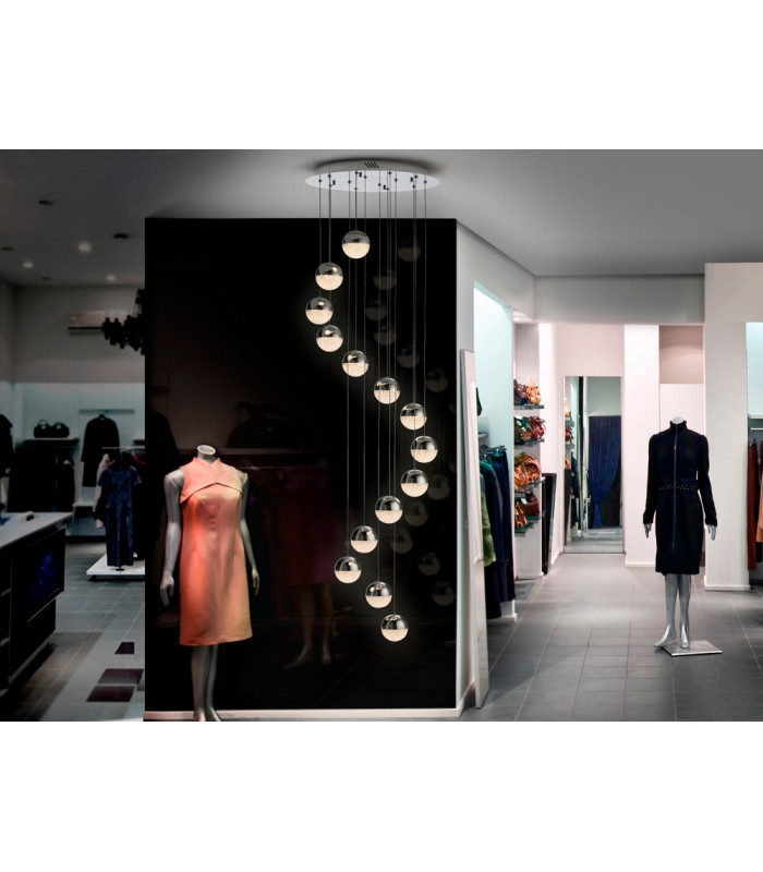 Dimmable 14 Light Integrated LED Light Pendant Light Cluster Drop