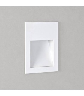 LED 1 Light Outdoor Recessed Square Marker Wall Light Matt White - 1