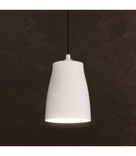 1 Light  Large Ceiling Pendant Matt White, E27 - 1
