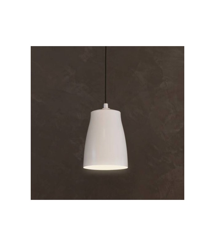 1 Light  Small Ceiling Pendant Matt White, E27 - 1