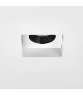 LED 1 Light Square Recessed Spotlight Matt White, Fire Rated - 1