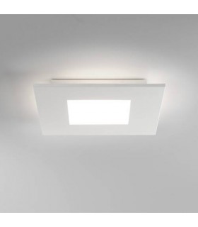 LED 1 Light Square Flush Ceiling Light Matt White - 1