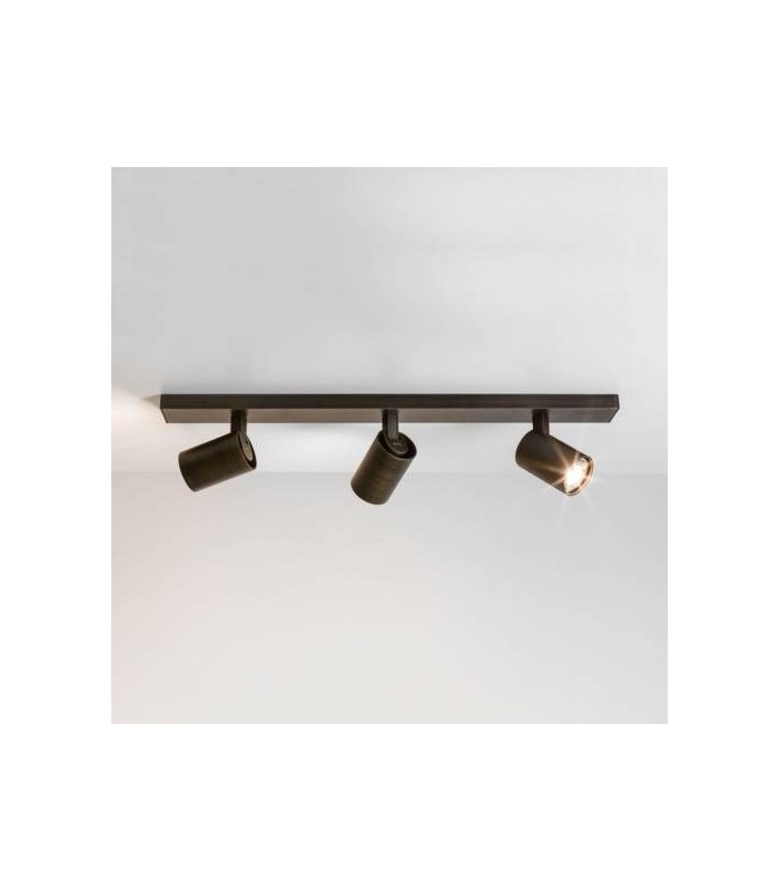 3 Light Triple Spotlight Bar Bronze Effect, GU10 - 1