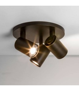3 Light Triple Round Spotlight Bronze Effect, GU10 - 1