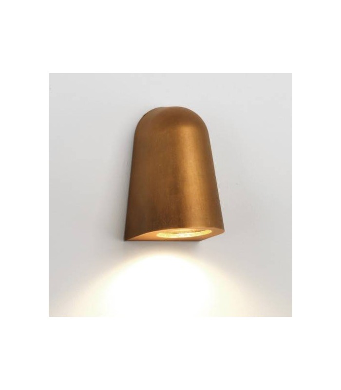 1 Light Outdoor Wall Light Antique Brass IP65, GU10 - 1