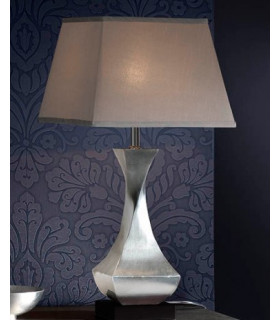 Table Lamp with Shades Rectangle & Square, Silver, Brown, Chrome Leaf, 1x E27 - 1
