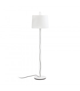 Floor Lamp Round Tappered Shade White