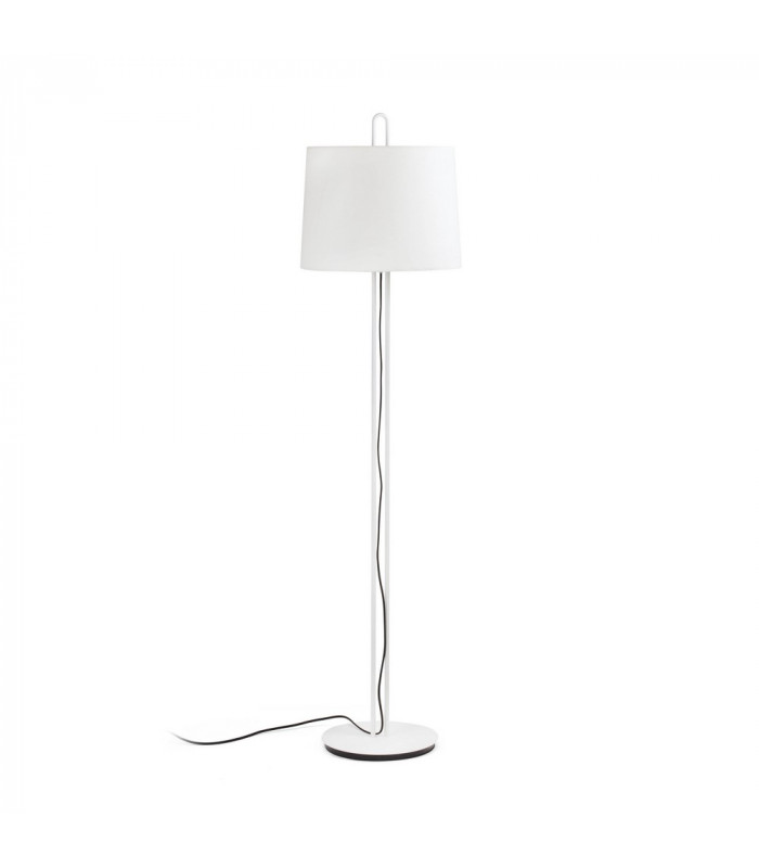 Floor Lamp Round Tappered Shade White