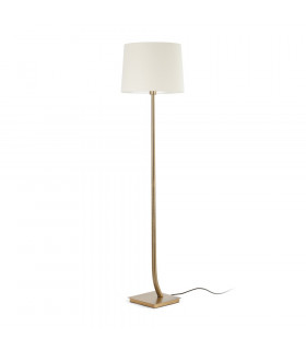 Floor Lamp Round Tappered Shade Beige