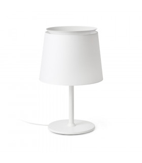 Table Lamp Round Tapered White