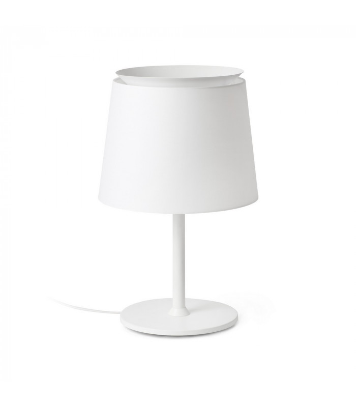 Table Lamp Round Tapered White