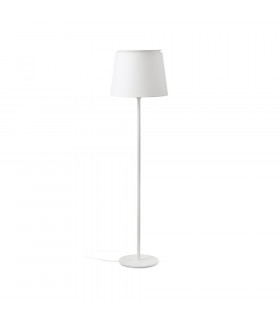 Floor Lamp Round Tappered Shade White