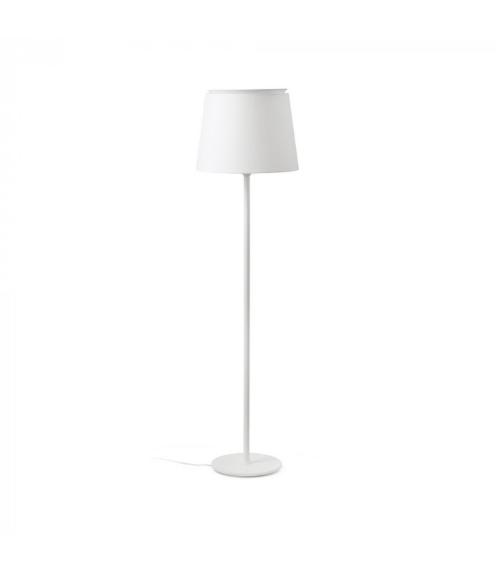 Floor Lamp Round Tappered Shade White