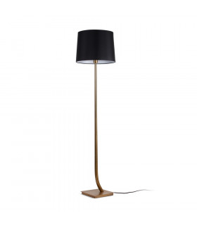 Floor Lamp Round Tappered Shade Black